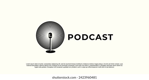 creative podcast logo, live podcast logo