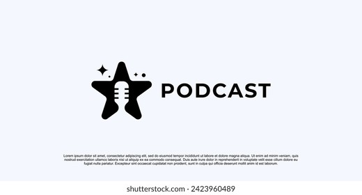 creative podcast logo, podcast of the stars