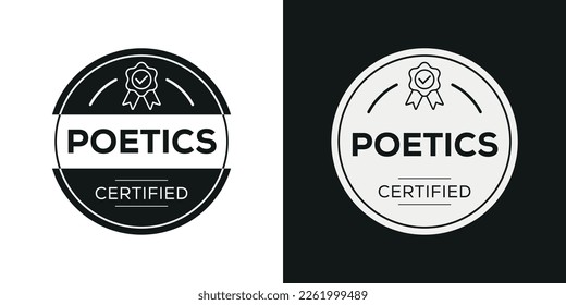 Creative (Poetics) Certified badge, vector illustration.
