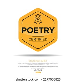 Creative Poetry Certified Badge Vector Illustration Stock Vector ...