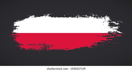 Creative Poland country grungy brush flag for independence day