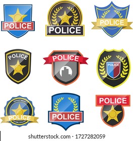 Creative police badges vector illustration design

