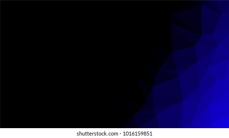 Creative Poligonal Triangle Black Blue Background with copyspace on it. Low Poly Design. Light Copy Space  Color Pattern.