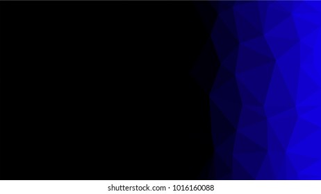 Creative Poligonal Triangle Black Blue Background with copyspace on it. Low Poly Design. Light Copy Space  Color Pattern.