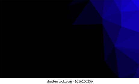 Creative Poligonal Triangle Black Blue Background with copyspace on it. Low Poly Design. Light Copy Space  Color Pattern.