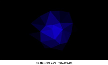 Creative Poligonal Triangle Black Blue Background with copyspace on it. Low Poly Design. Light Copy Space  Color Pattern.