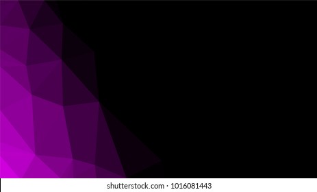Creative Poligonal Triangle Black Purple Background with copyspace on it. Low Poly Design. Light Copy Space  Color Pattern.