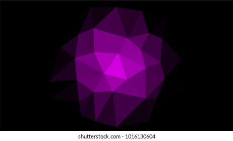 Creative Poligonal Triangle Black Purple Background with copyspace on it. Low Poly Design. Light Copy Space  Color Pattern.