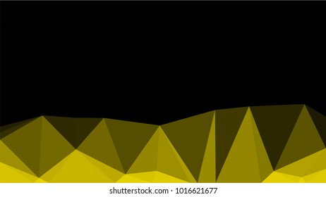 Creative Poligonal Triangle Black Yellow Background with copyspace on it. Low Poly Design. Dark Copy Space  Color Pattern..