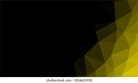 Creative Poligonal Triangle Black Yellow Background with copyspace on it. Low Poly Design. Dark Copy Space  Color Pattern..