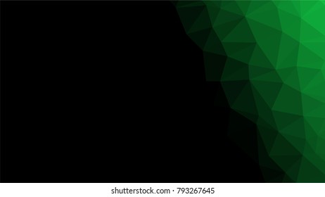 Creative Poligonal Triangle Dark Black  Background with copyspace on it. Low Poly Design.