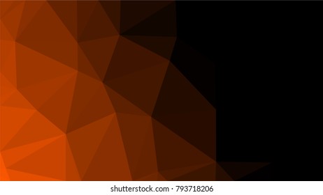 Creative Poligonal Triangle Dark Light orange Background with copyspace on it. Low Poly Design