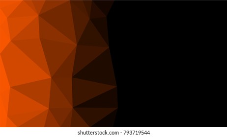 Creative Poligonal Triangle Dark Light orange Background with copyspace on it. Low Poly Design