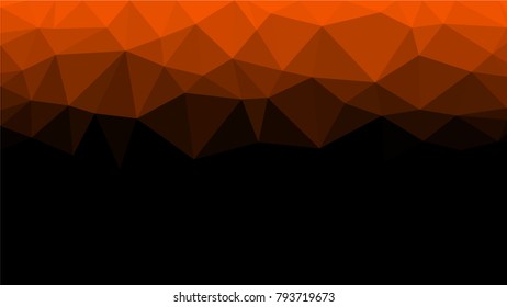 Creative Poligonal Triangle Dark Light orange Background with copyspace on it. Low Poly Design