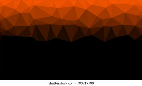 Creative Poligonal Triangle Dark Light orange Background with copyspace on it. Low Poly Design