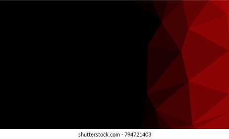 Creative Poligonal Triangle Dark Light Red Background with copyspace on it. Low Poly Design