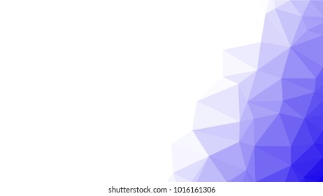 Creative Poligonal Triangle White Blue Background with copyspace on it. Low Poly Design. Light Copy Space  Color Pattern.