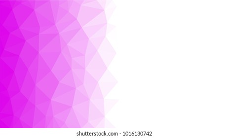 Creative Poligonal Triangle White Purple Background with copyspace on it. Low Poly Design. Dark Copy Space  Color Pattern.