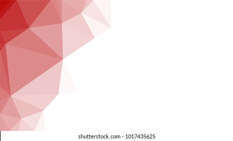 Creative Poligonal Triangle White Red Background with copyspace on it. Low Poly Design. Light Copy Space  Color Pattern.