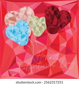 Creative Polygon Valentine's Day Concept Template.