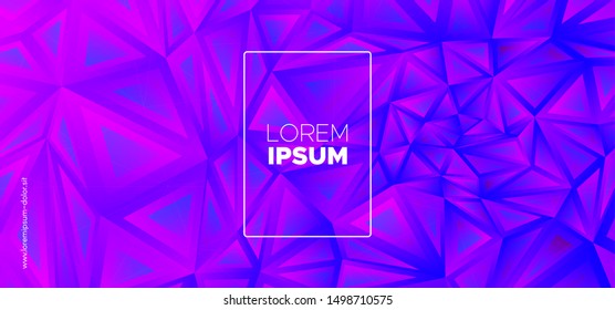 Creative Polygon Wallpaper. Digital Triangles Poster. Graphic Geometry. Purple Technology 3d Business Design. Abstract Polygon Background. Triangles Layout. Vector Presentation. Geometric Texture.