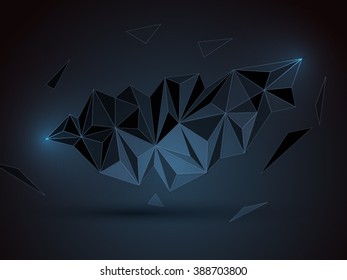 Diseño poligonal abstracto creativo sobre fondo brillante.