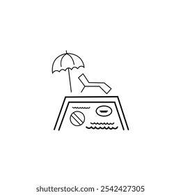 Creative pool icon line art vector illustration.
