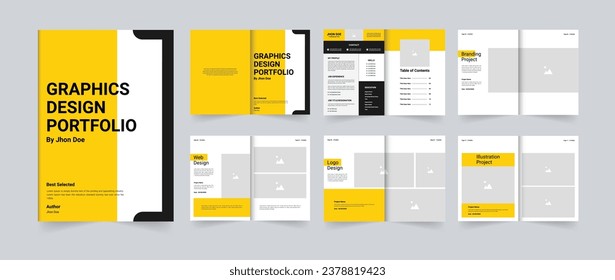Plantilla de impresión de tamaño A4 de portafolio creativo o diseño gráfico 