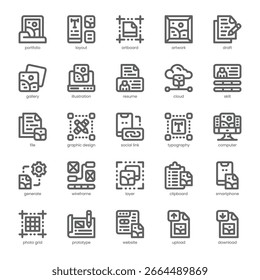 Paquete de iconos de Cartera creativa para su Sitio web, móvil, presentación y diseño de logotipo. Diseño de contorno de icono de Cartera creativa. Ilustración gráfica de Vector y trazo editable.