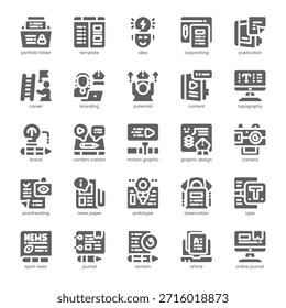 Creative Portfolio Icon pack for your website, mobile, presentation, and logo design. Creative Portfolio Icon solid design. Vector graphics illustration and editable stroke.