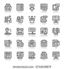 Paquete de iconos de Cartera creativa para su Sitio web, móvil, presentación y diseño de logotipo. Diseño de contorno de icono de Cartera creativa. Ilustración gráfica de Vector y trazo editable.