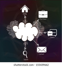 creative portfolio over black background  Vector illustration