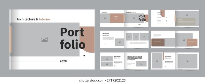 Kreative Portfolio-Vorlage Architektur oder Innenarchitektur Portfolio Layout 
