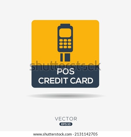 Creative (POS Credit Card) Icon ,Vector sign.