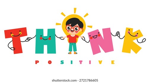 Illustration für kreatives und positives Denken