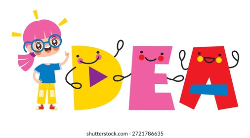 Illustration für kreatives und positives Denken