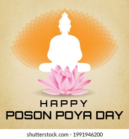Creative Poson poya day festival Vector art design svg