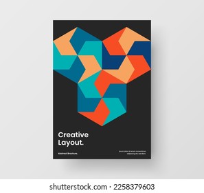 Creative postcard A4 design vector template. Fresh mosaic shapes flyer concept.