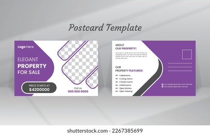 Creative postcard design template for a business