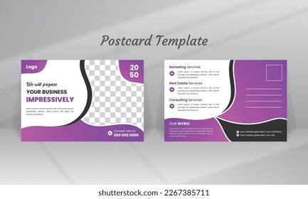 Creative postcard design template for a business