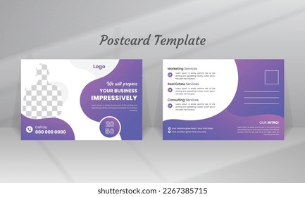 Creative postcard design template for a business