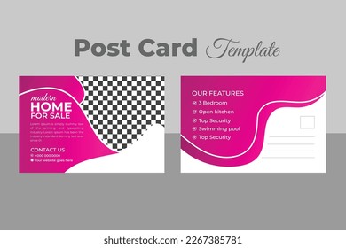 Creative postcard design template for a business