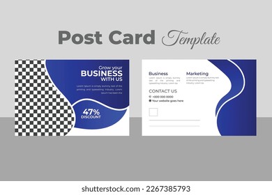 Creative postcard design template for a business