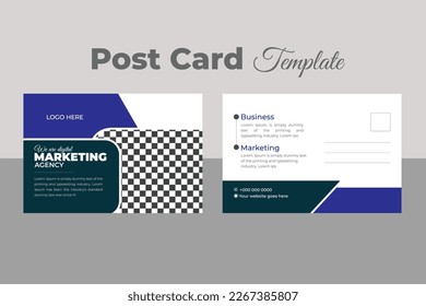Creative postcard design template for a business