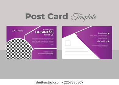 Creative postcard design template for a business