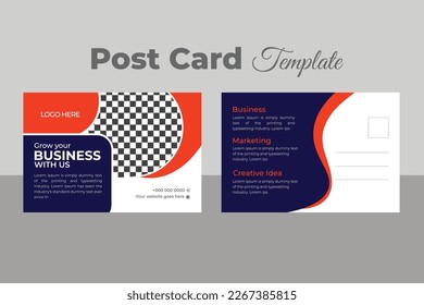 Creative postcard design template for a business