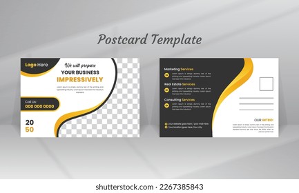 Creative postcard design template for a business