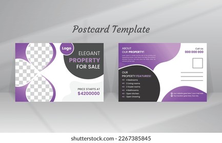 Creative postcard design template for a business