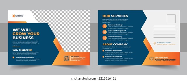 Creative postcard design template. Corporate Business Postcard Template Design, Simple and Clean Modern Minimal Postcard Template, Business Postcard Layout