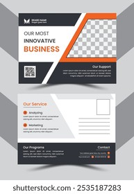 Vorlage für kreatives Postkartendesign. Corporate Business Postcard Template Design, einfach und sauber Moderne minimale Postkarte Vorlage, Business Postcard Layout.